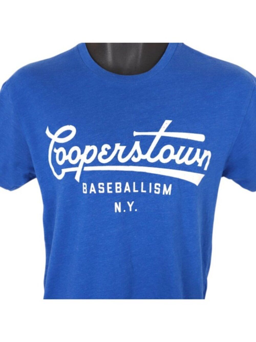 Cooperstown T Shirt Mens Size Small Blue Baseballism New York Souvenir Tee